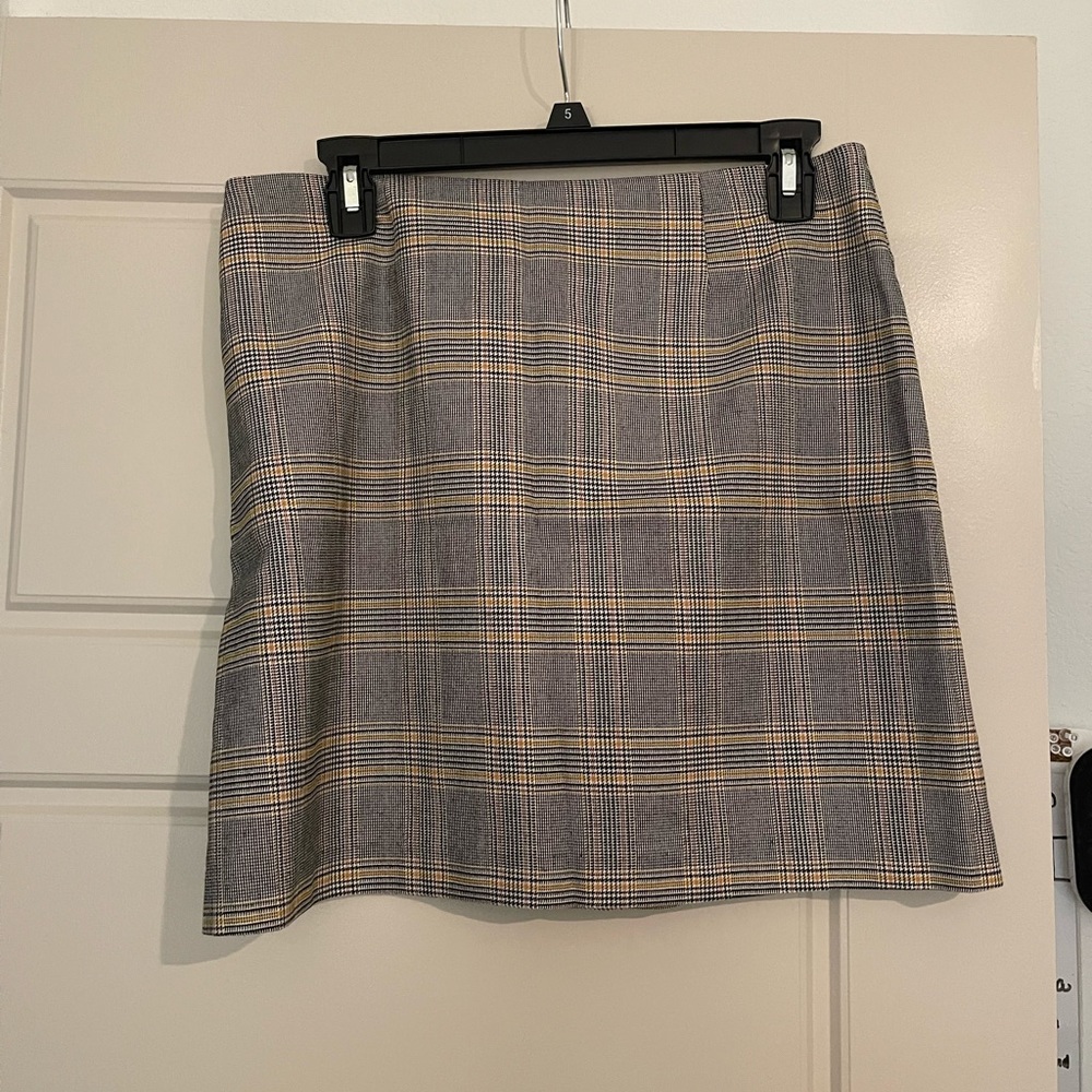 Plaid Yellow and Black Mini Skirt